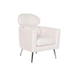 Fotel poliészter, fém 71x75x95 cm fehér, ezüst
