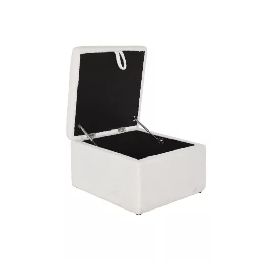 Kispad tárolóval poliészter, mdf 60x60x38 cm fehér