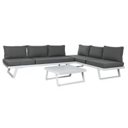 Sofa set 3 metal poliester 130x68x65 gris
