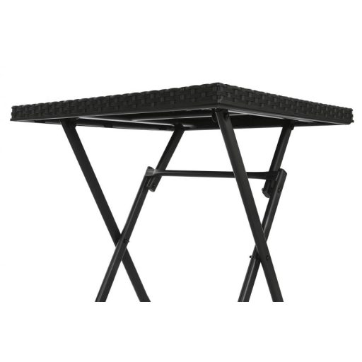 Kerti garnitúra szett rattan, acél 58x58x71,5 cm fekete s/3