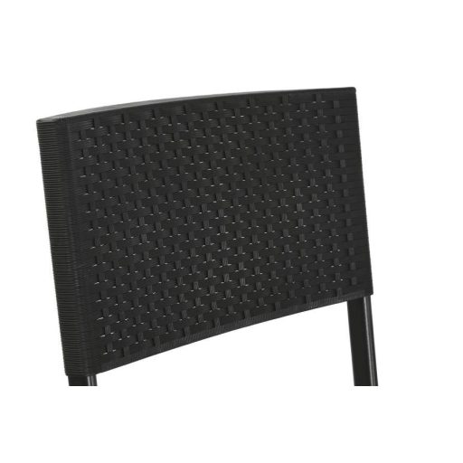 Kerti garnitúra szett rattan, acél 58x58x71,5 cm fekete s/3