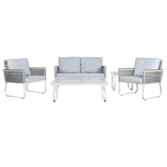 Sofa set 5 acero policarbonato 128x69x79 blanco