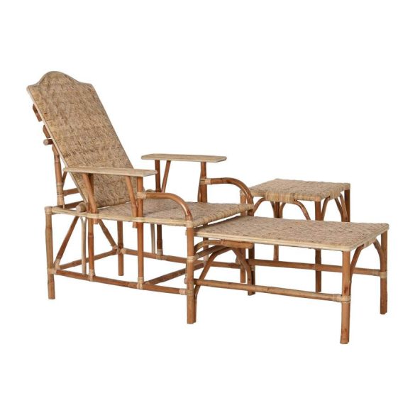 Napozóágy szett rattan 70x75x90 cm natúr s/2