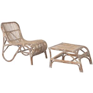 Napozóágy rattan 66x145x77 cm natúr