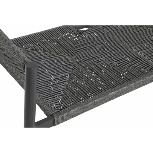 Kanapé alumínium, rattan 131x55x76 cm fekete, sötétszürke