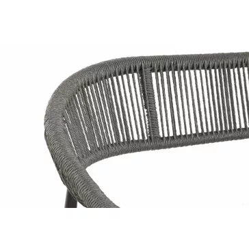   Kanapé alumínium, rattan 131x55x76 cm fekete, sötétszürke