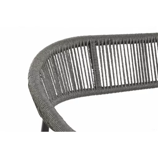 Kanapé alumínium, rattan 131x55x76 cm fekete, sötétszürke