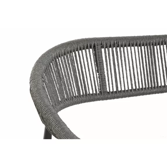 Kanapé alumínium, rattan 131x55x76 cm fekete, sötétszürke