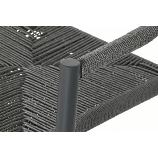 Kanapé alumínium, rattan 131x55x76 cm fekete, sötétszürke