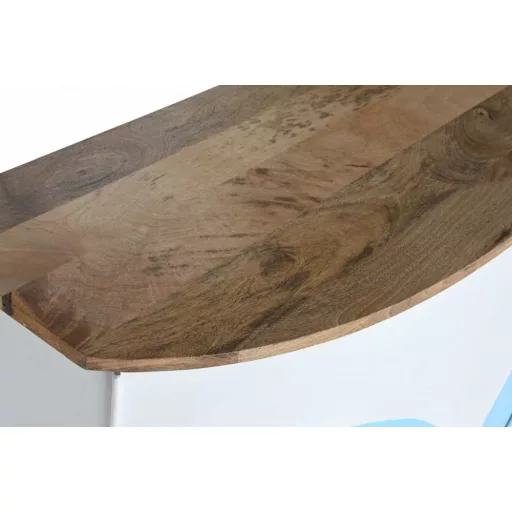 Bárszekrény fém, mangófa, üveg 157x52x90 cm színes