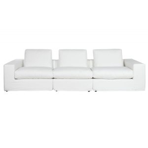 Sofa poliester pluma 286x95,5x57 blanco