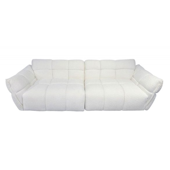 Sofa poliester madera 260x108x82 bucle blanco