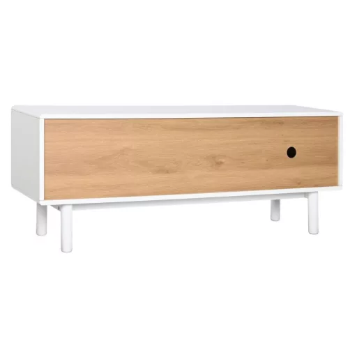 Tv-s szekrény mdf, poliuretán 140x40x55 cm fehér, natúr