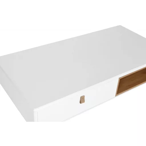 Dohányzóasztal mdf, poliuretán 120x60x40 cm fehér, natúr