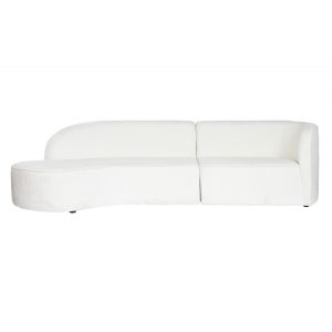 Sofa poliester 299x107x73 bucle blanco