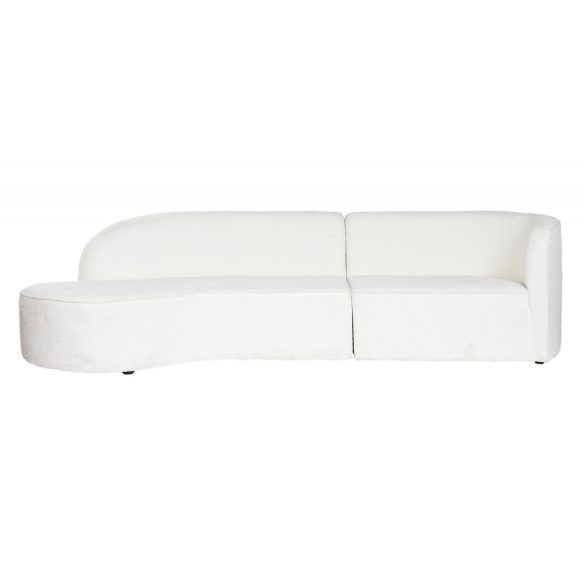 Sofa poliester 299x107x73 bucle blanco