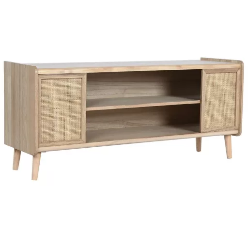Tv-s szekrény császárfa, rattan 120x35x54 cm natúr