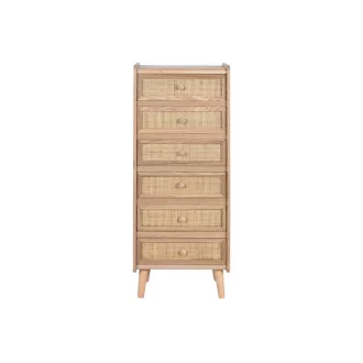 Komód császárfa, rattan 40x30x104 cm natúr