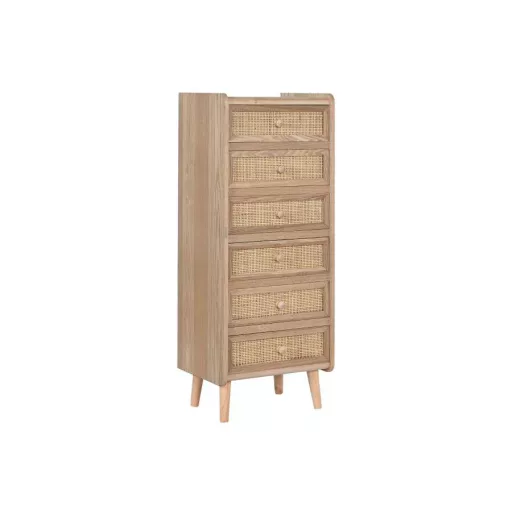 Komód császárfa, rattan 40x30x104 cm natúr