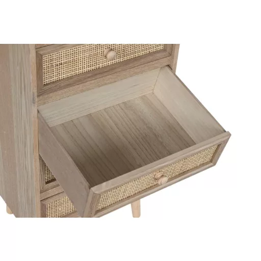 Komód császárfa, rattan 40x30x104 cm natúr