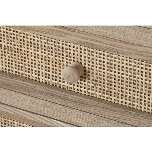 Komód császárfa, rattan 40x30x104 cm natúr