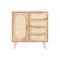 Tálalószekrény gumifa, rattan, fém 73,5x35x78 cm natúr