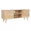 Tv-s szekrény gumifa, rattan, fém 120x30x48 cm natúr