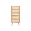 Fiókos szekrény gumifa, rattan, fém 40x30x93 cm natúr