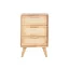 Fiókos szekrény gumifa, rattan, fém 40x30x63 cm natúr