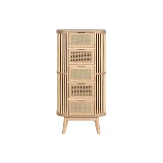 Fiókos szekrény lucfenyő, rattan 48x35x105 cm natúr