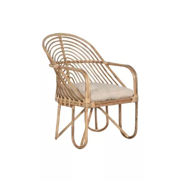 Szék párnával rattan, bambusz 58x61x87 cm natúr, bézs