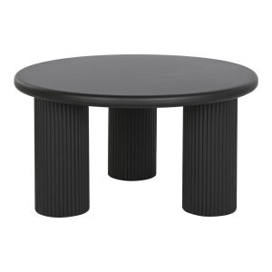 Kisasztal kerek fém 75x75x40 cm fekete