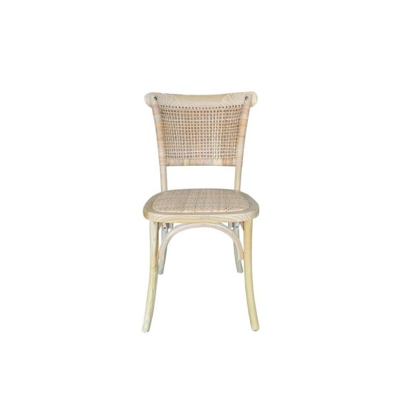 Szék szilfa, rattan 45x42x87 cm világosbarna