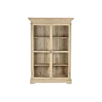 Vitrin újrahasznosított fa 140x55x209 cm natúr