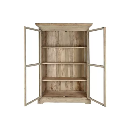Vitrin újrahasznosított fa 140x55x209 cm natúr