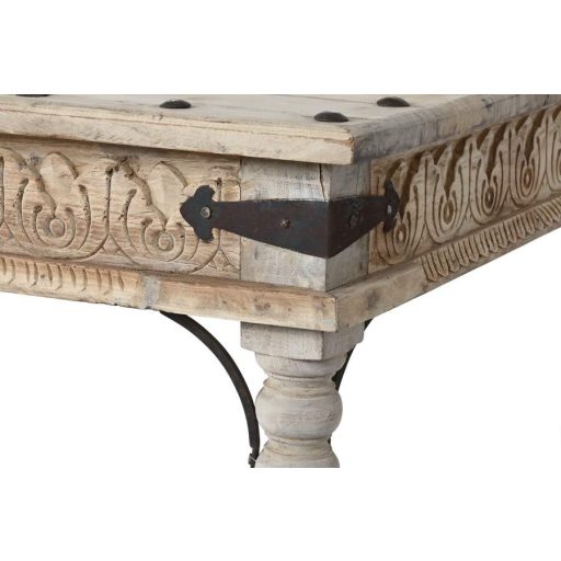 Dohányzóasztal tömörfa 150x90x45 cm natúr