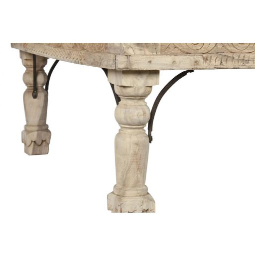 Dohányzóasztal tömörfa 150x90x45 cm natúr