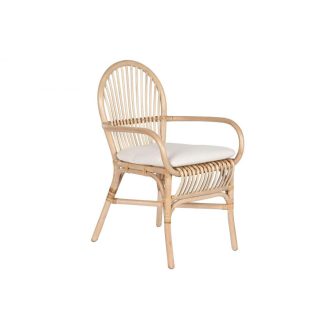 Szék párnával rattan 57x60x90 cm natúr