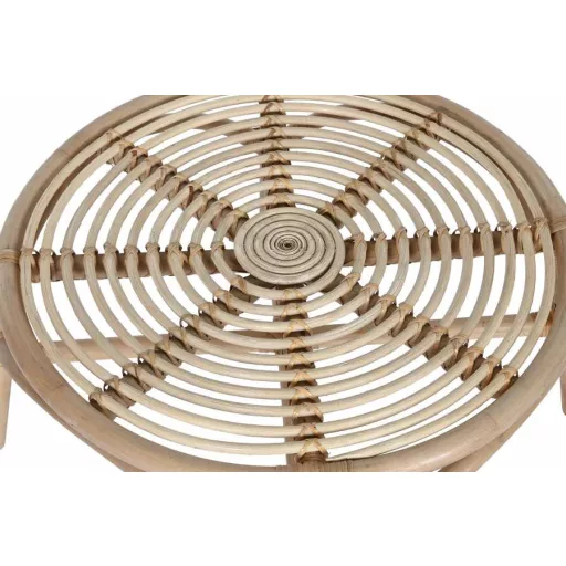 Kisasztal kerek rattan 65x65x35 cm natúr