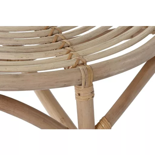 Kisasztal kerek rattan 65x65x35 cm natúr