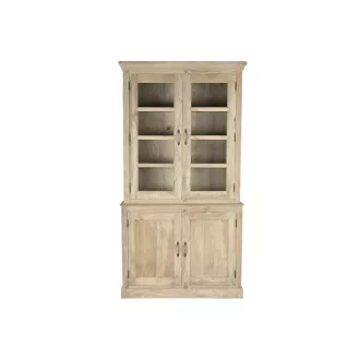 Vitrin fa, üveg 122x43x230 cm natúr