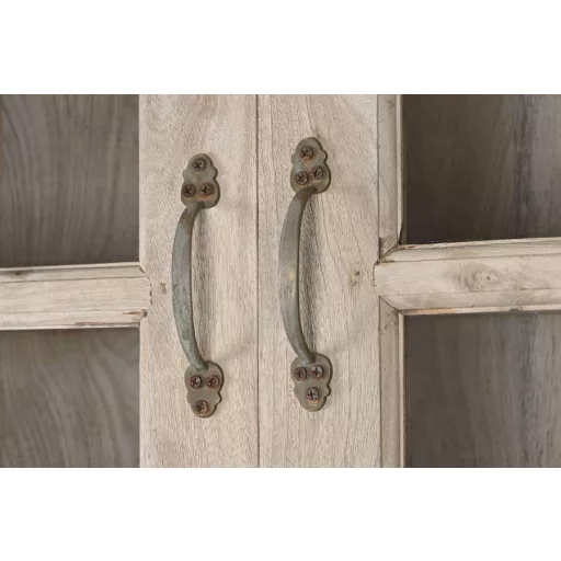 Vitrin fa, üveg 122x43x230 cm natúr