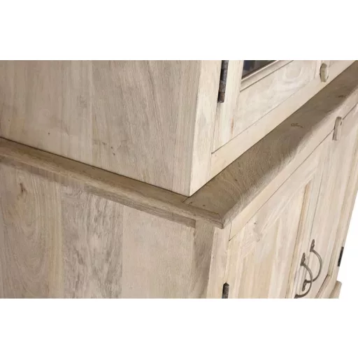 Vitrin fa, üveg 122x43x230 cm natúr