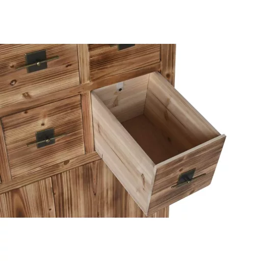Fiókos szekrény lucfenyő, mdf 63x27x101 cm natúr, piros