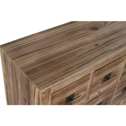 Fiókos szekrény lucfenyő, mdf 63x27x101 cm natúr, piros