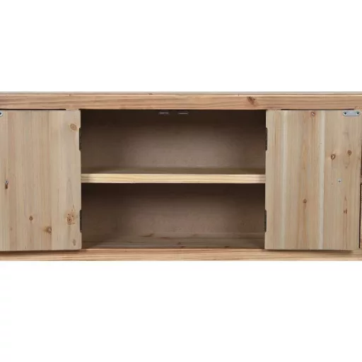 Tv-s szekrény lucfenyő, mdf 130x24x51 cm natúr, fekete