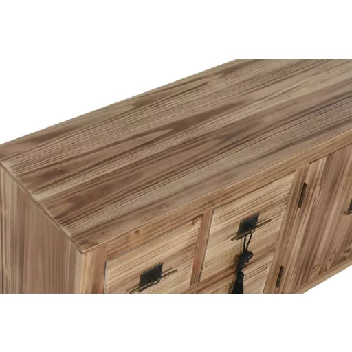 Tv-s szekrény lucfenyő, mdf 130x24x51 cm natúr, fekete