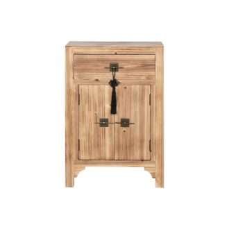 Éjjeliszekrény lucfenyő, mdf 45x34x66 cm natúr, piros