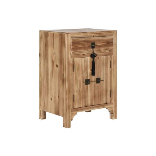 Éjjeliszekrény lucfenyő, mdf 45x34x66 cm natúr, piros