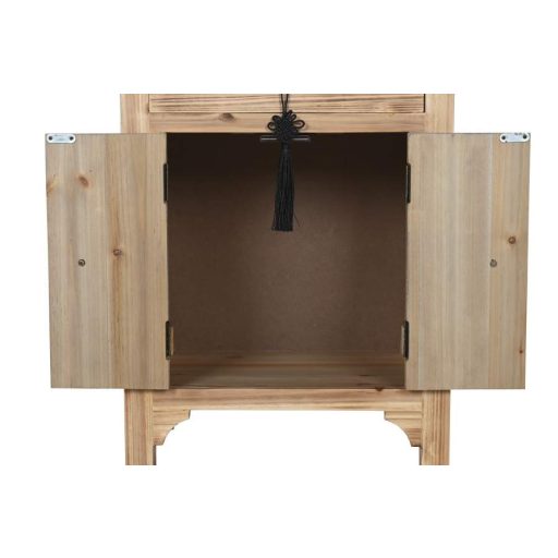 Éjjeliszekrény lucfenyő, mdf 45x34x66 cm natúr, piros